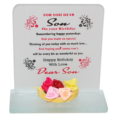 "Birthday Message stand for Son - code 243-003 - Click here to View more details about this Product